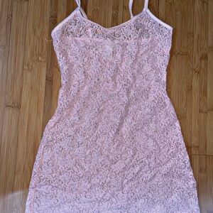 Victoria’s Secret Elegant Lace Slip Dress in Pink